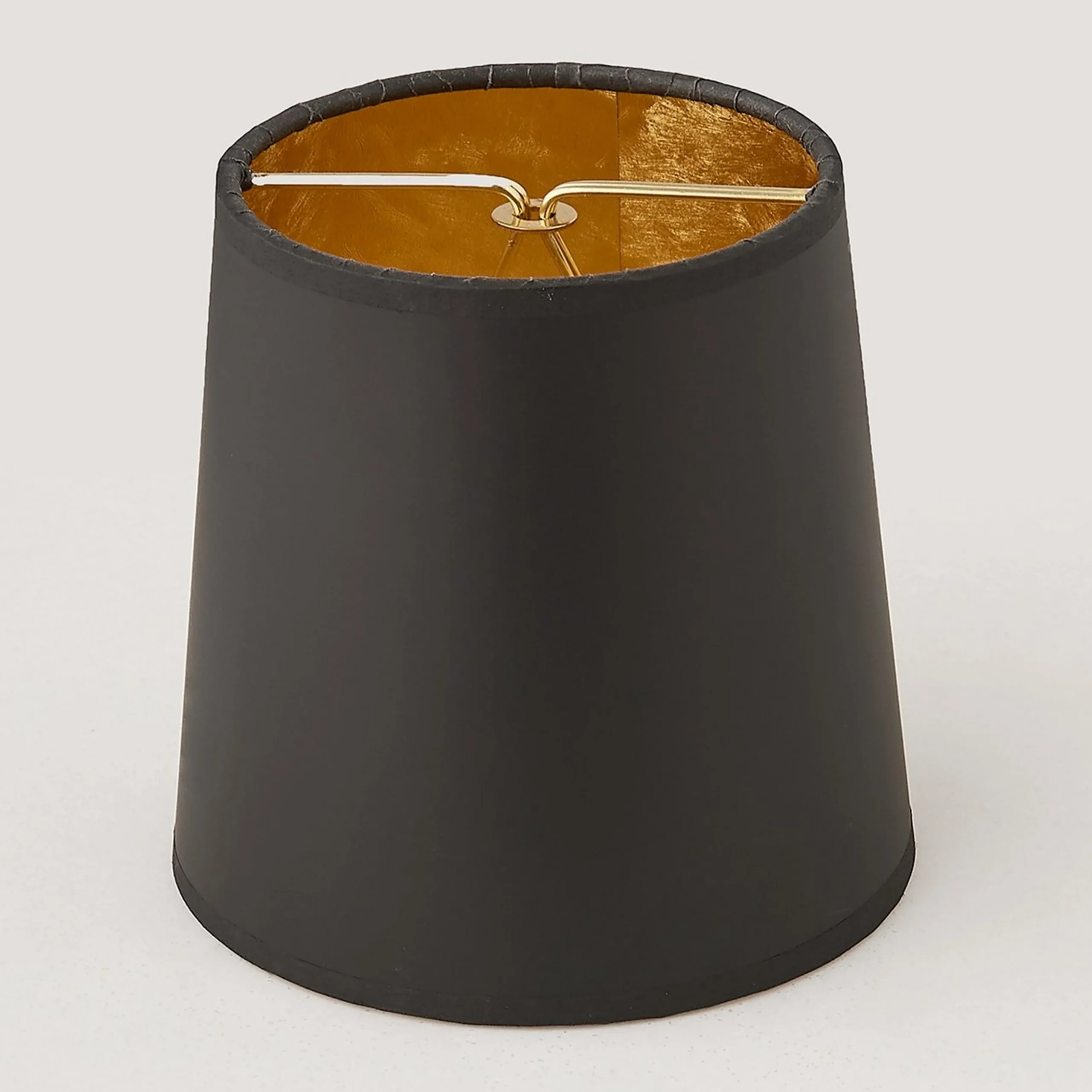 5" Black Paper Chandelier Shade with Gold Moire Lining