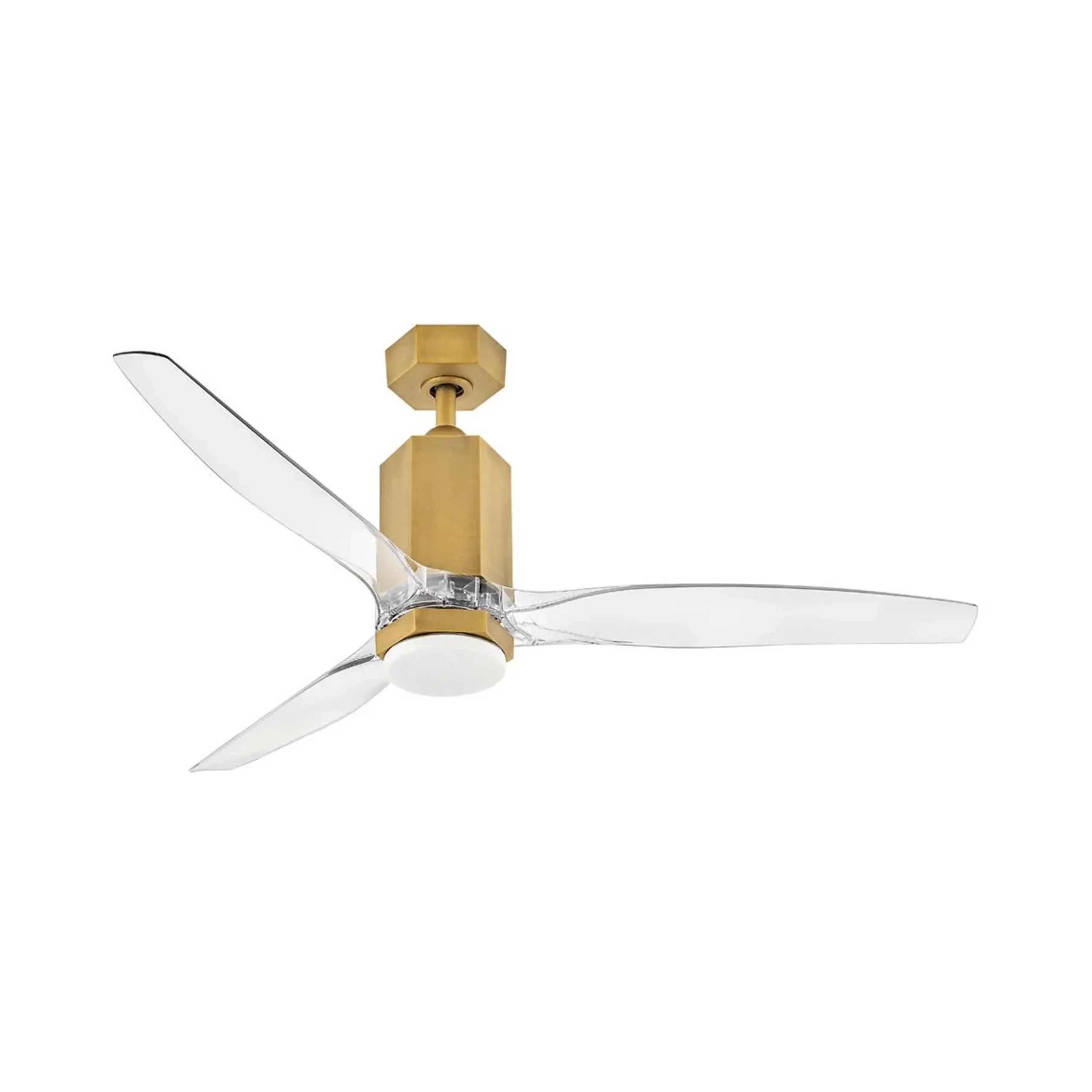 52" Contemporary Hexagon Smart LED Ceiling Fan - Clear