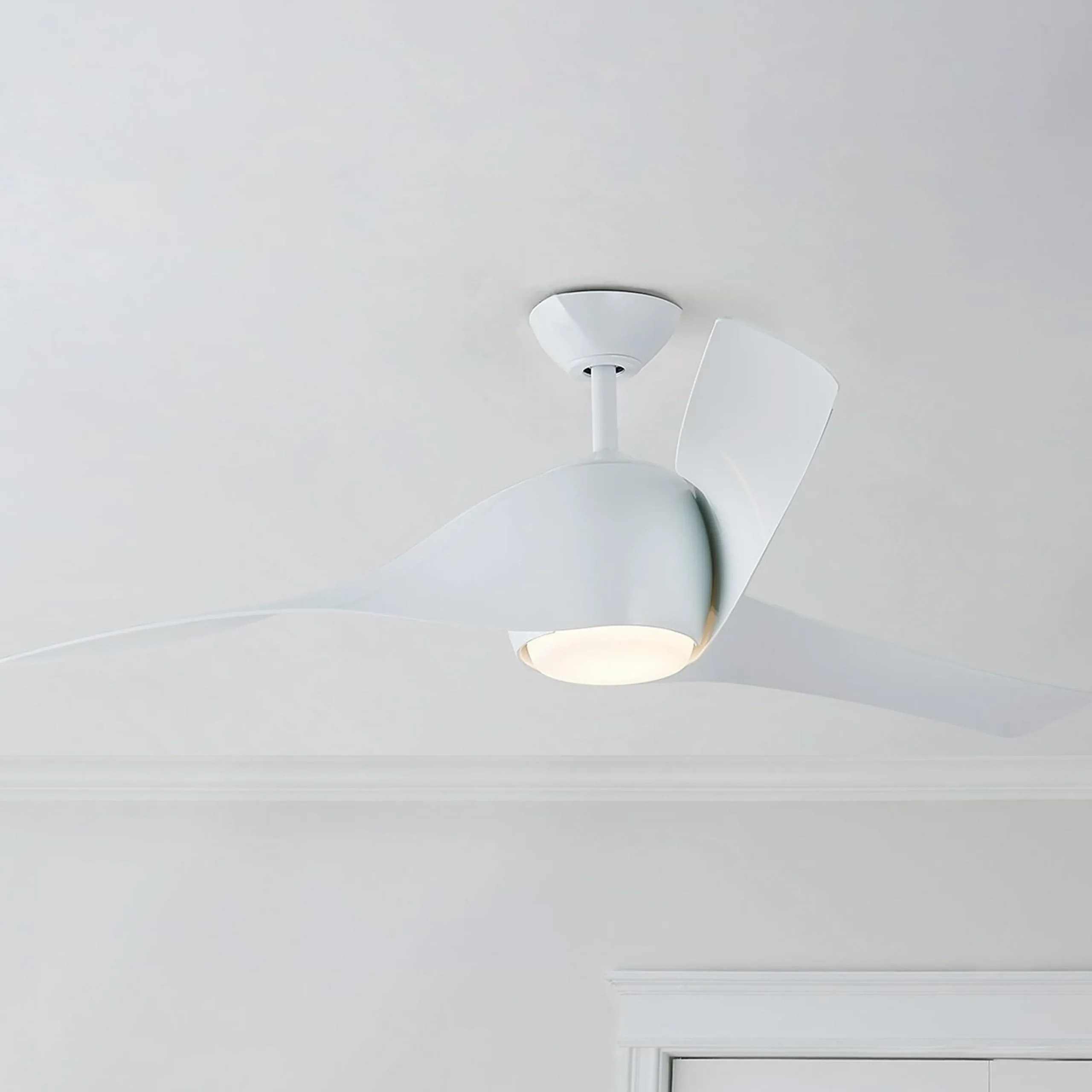 58" Contemporary Twisted Blade LED Ceiling Fan