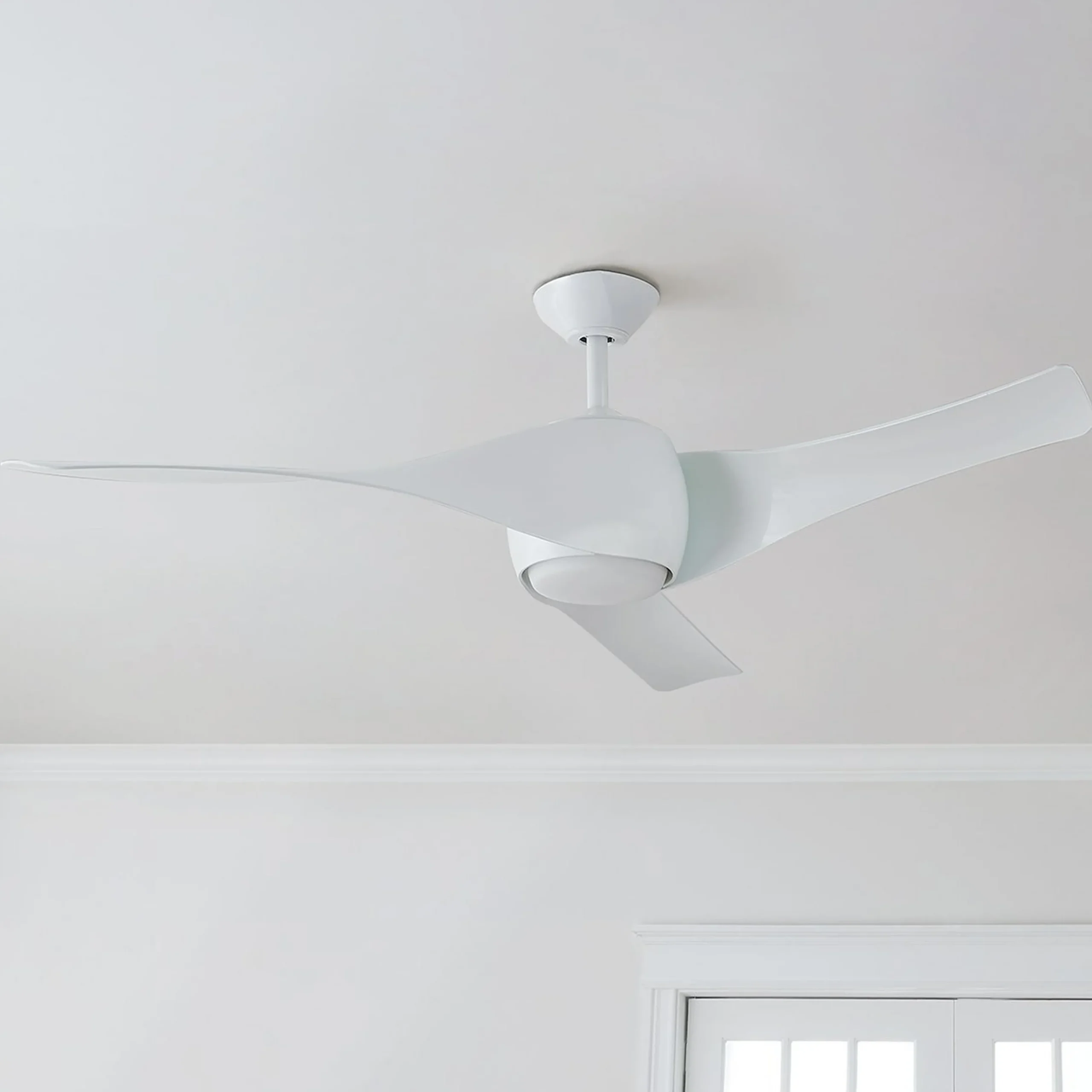 58" Contemporary Twisted Blade LED Ceiling Fan