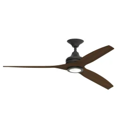60" Indoor / Outdoor Metal and Wood LED Ceiling Fan
