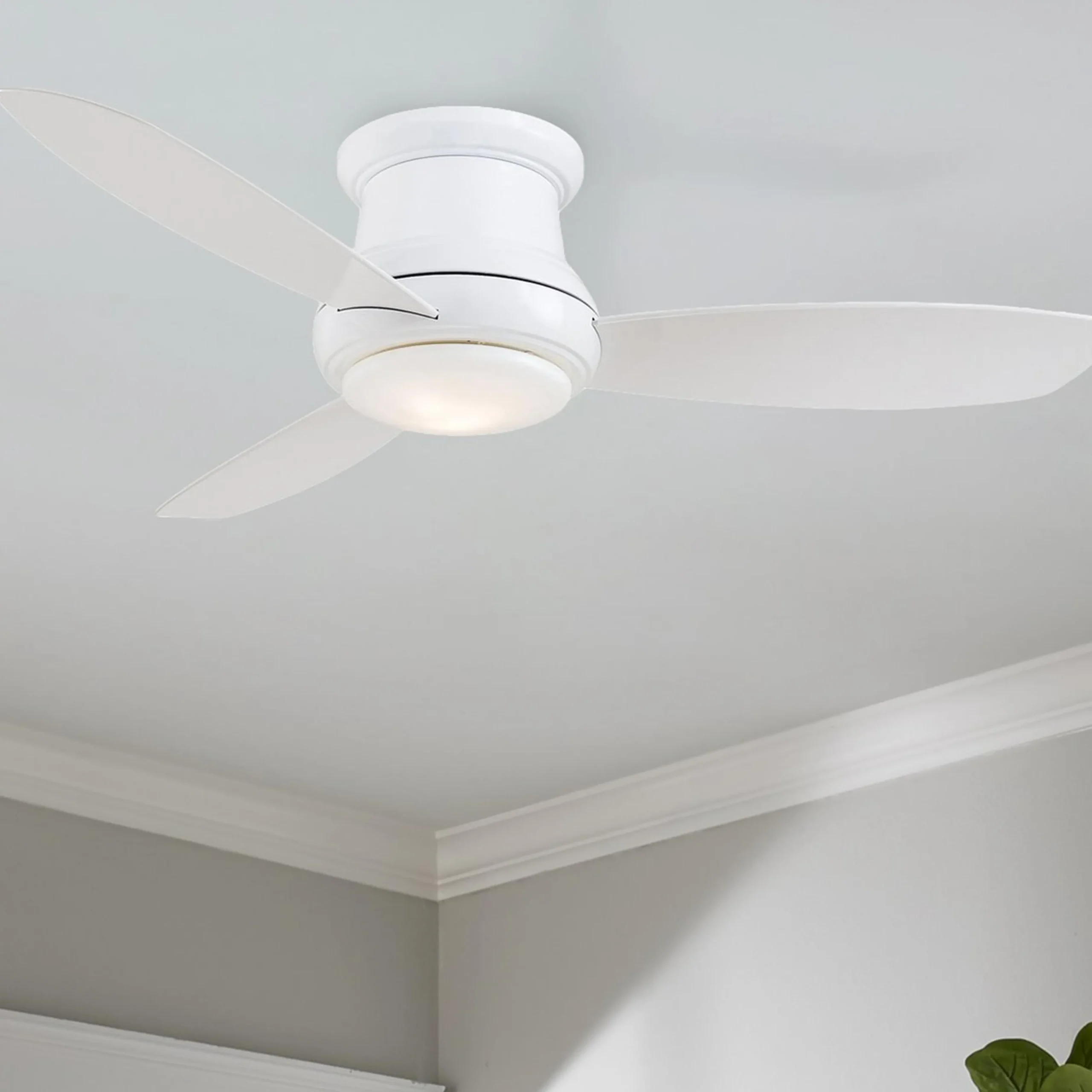 44" Low Ceiling LED Scoop Fan