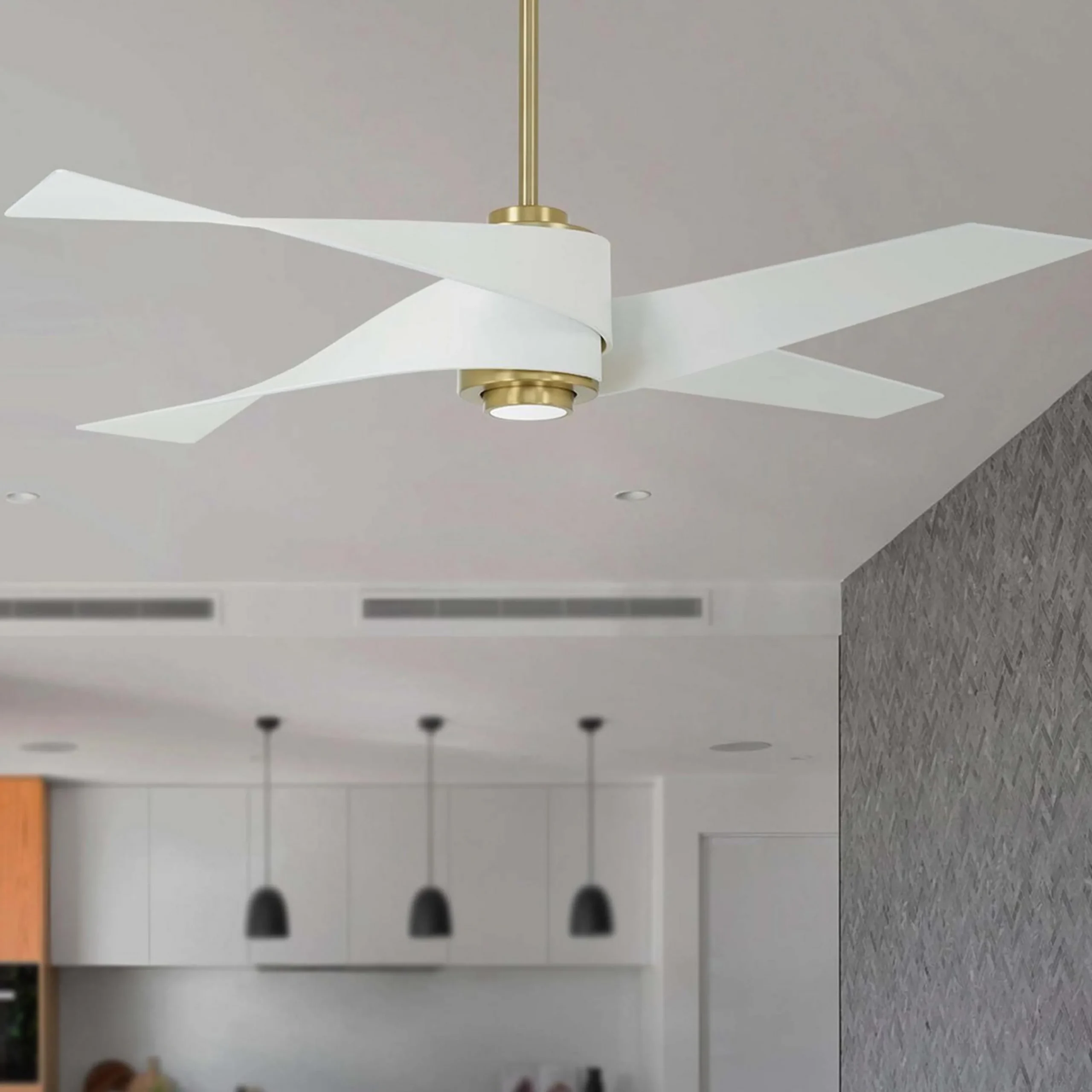 64" Modern Twirl Blade Ceiling Fan