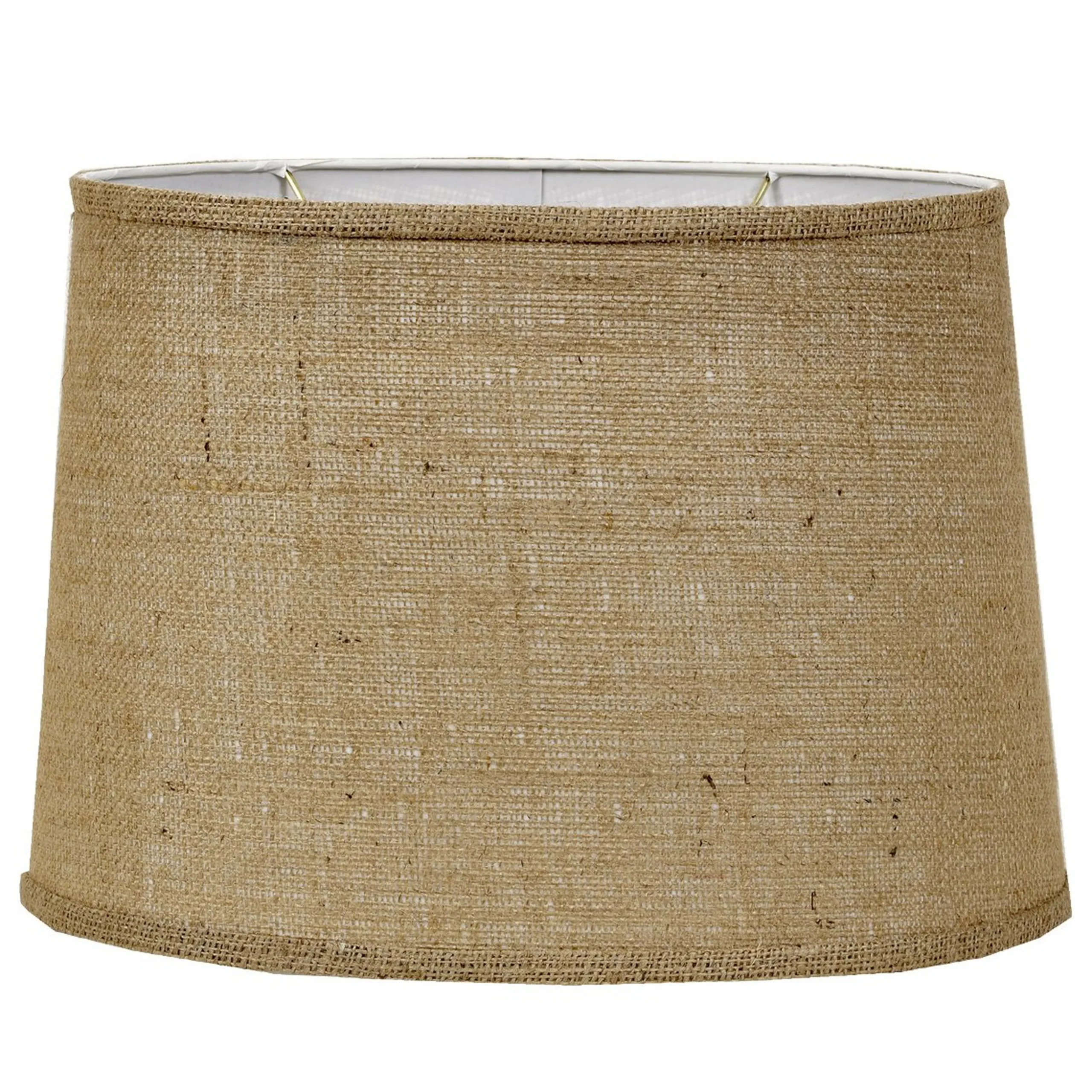 14" Natural Burlap Oval Drum Shade