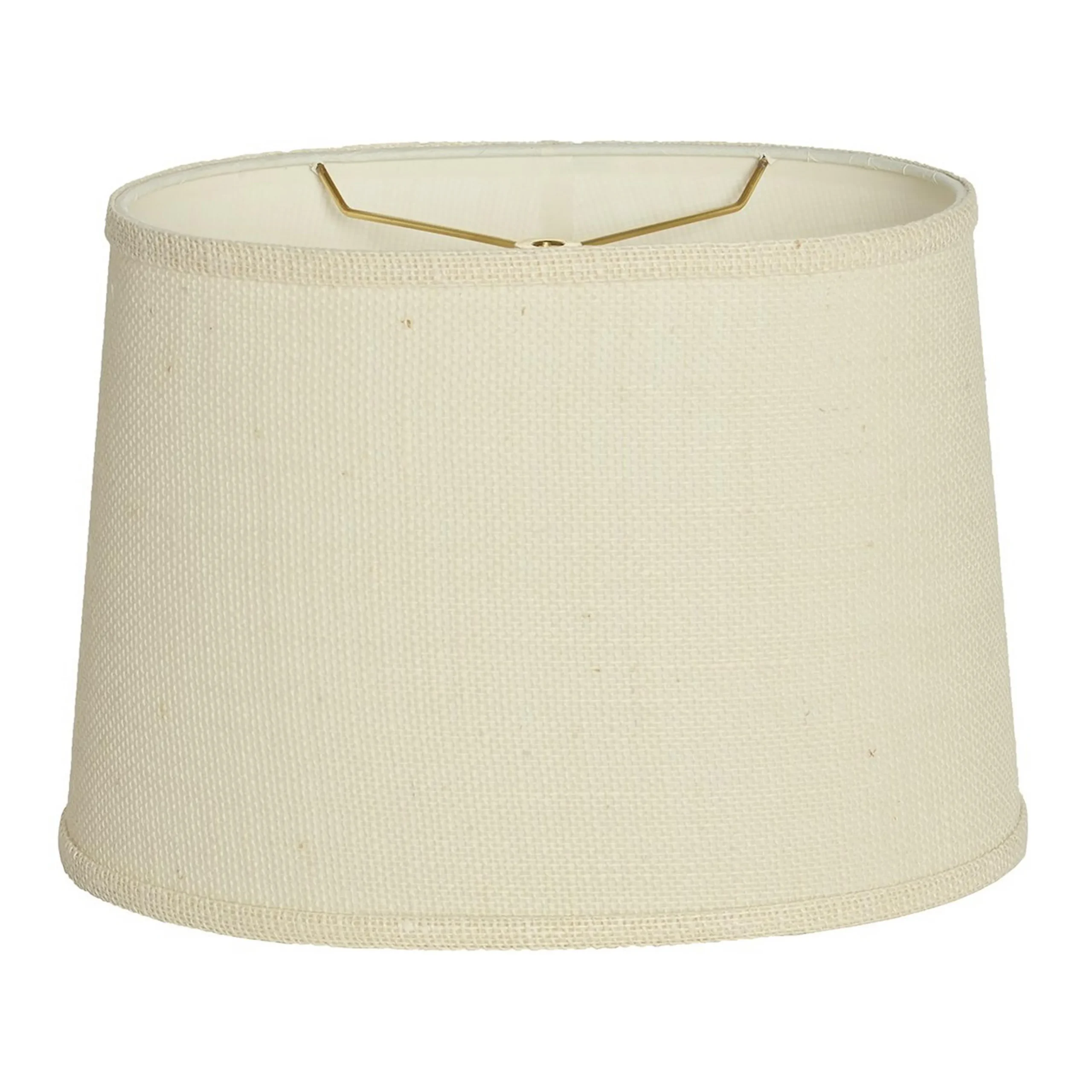 14" Natural Burlap Oval Drum Shade