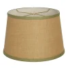 16" Natural Burlap Shade with Contrast Trim