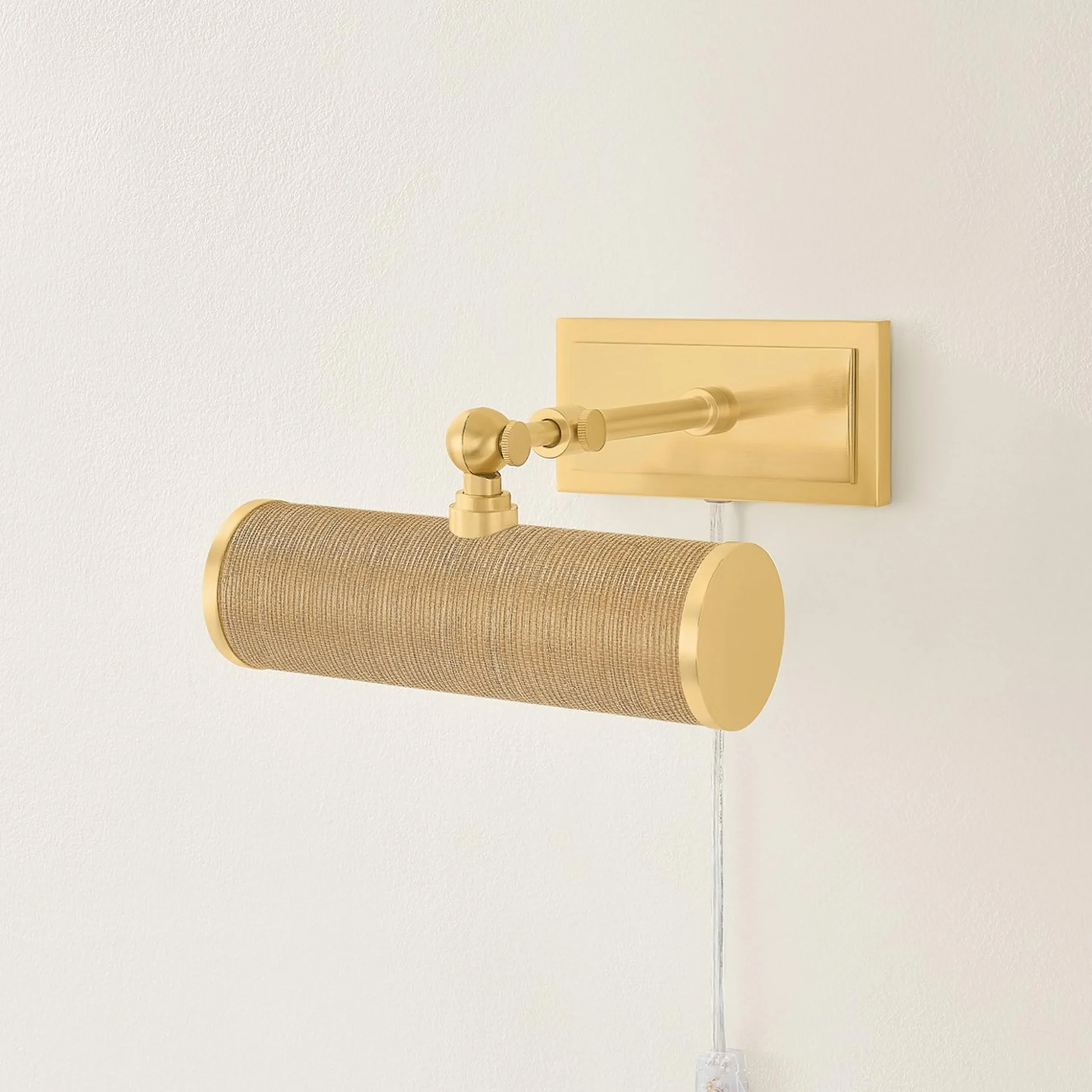 8" Retro Cylinder Picture Light - Grasscloth