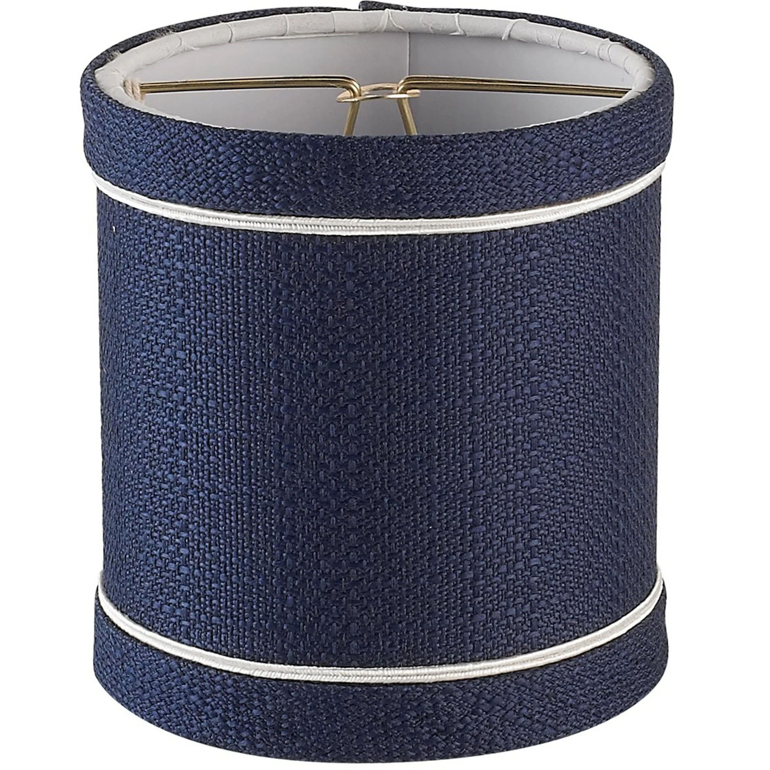 4" Thick Linen Chandelier Shade - Contrast Trim