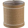 4" Thick Linen Chandelier Shade - Contrast Trim