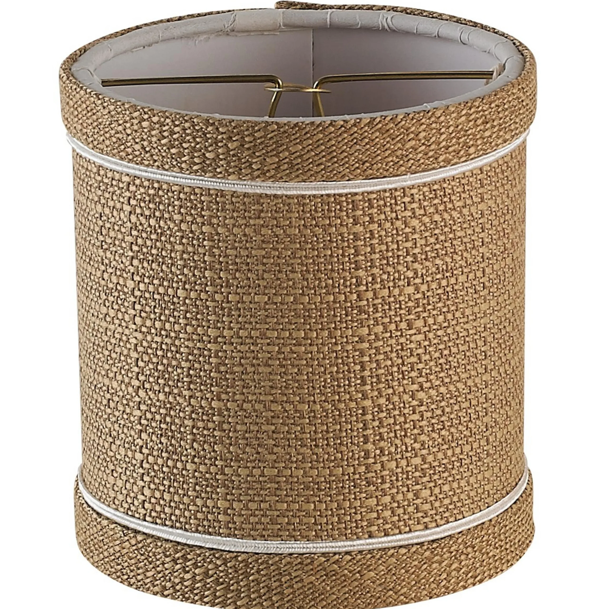 4" Thick Linen Chandelier Shade - Contrast Trim