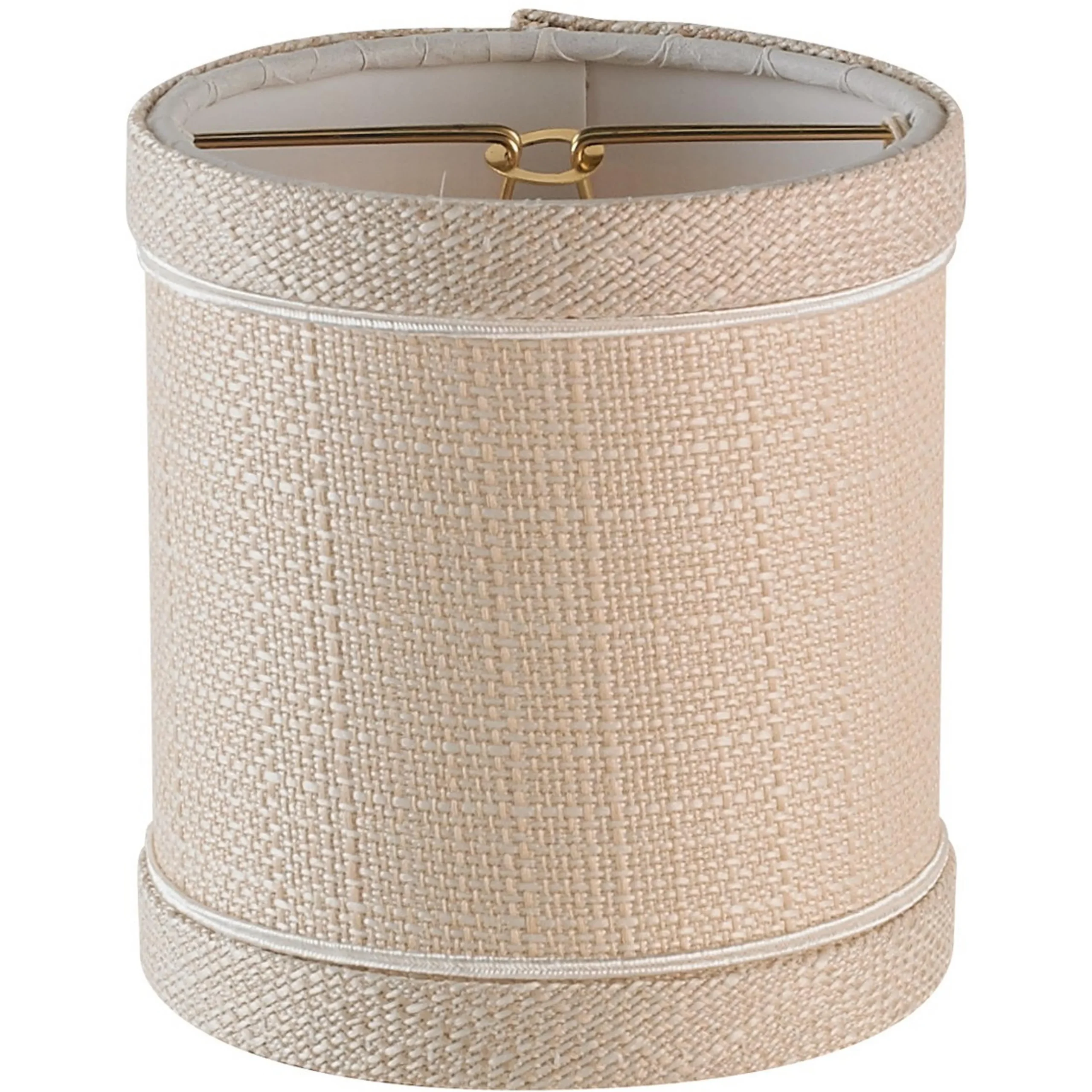 4" Thick Linen Chandelier Shade - Contrast Trim