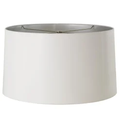 18" White Gloss with Silver Lining Lamp Shade