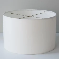 16" Wide White Cotton Duck Drum Shade