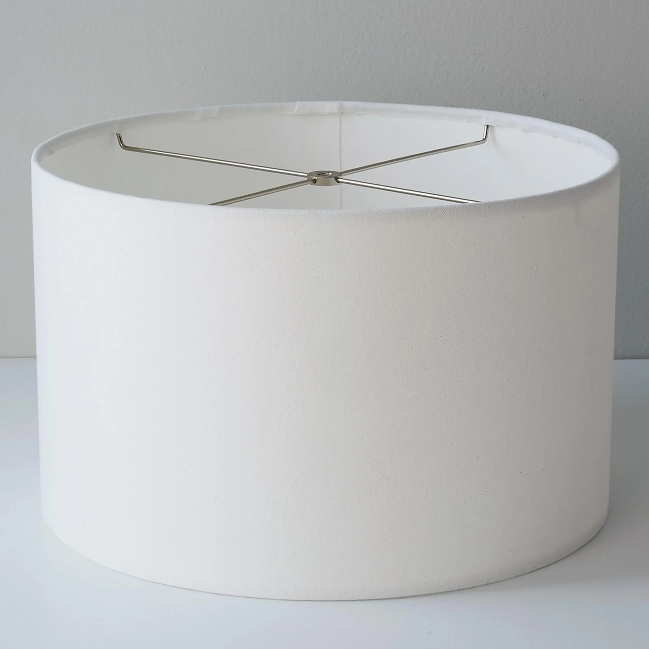 16" Wide White Cotton Duck Drum Shade