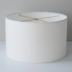 16" Wide White Cotton Duck Drum Shade