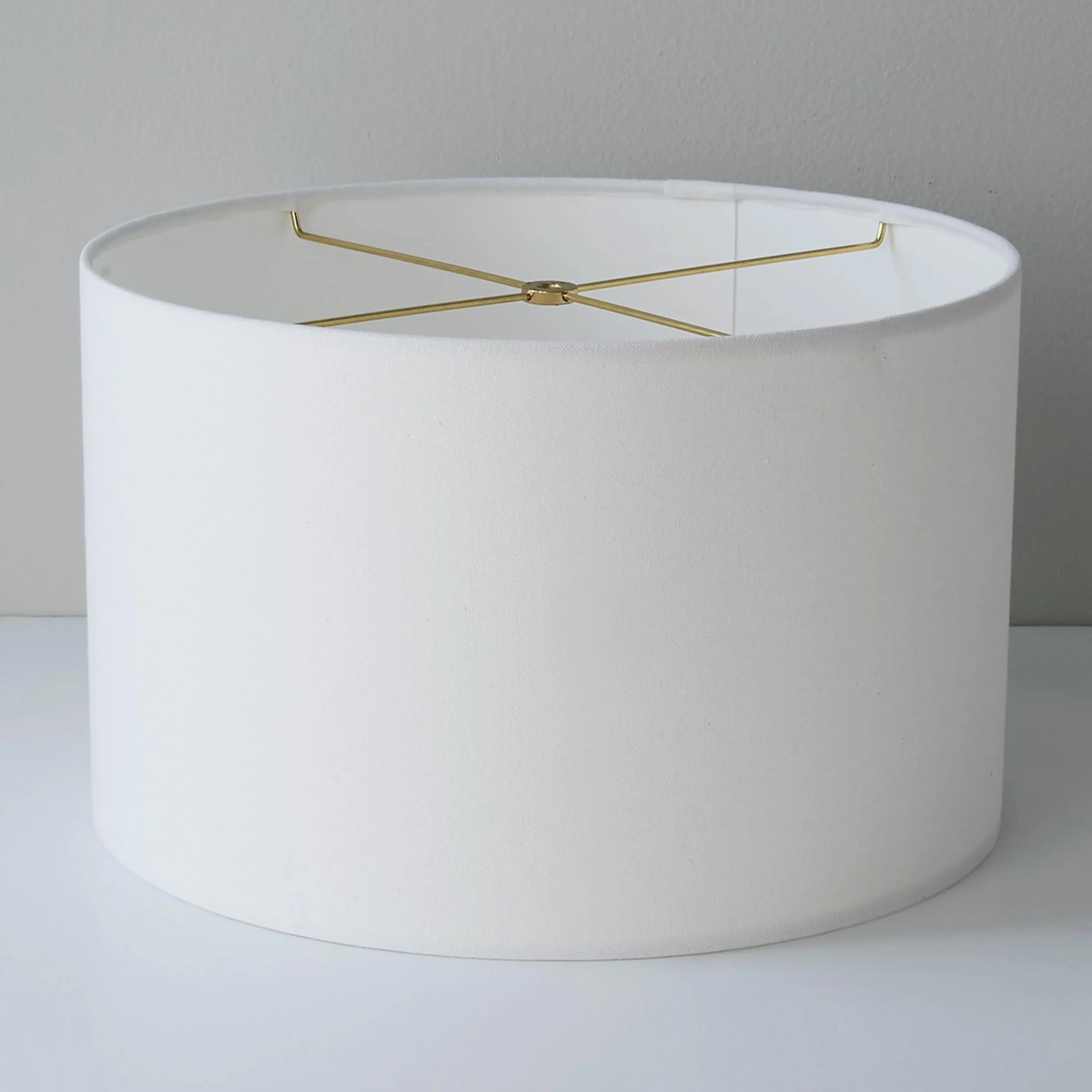 16" Wide White Cotton Duck Drum Shade