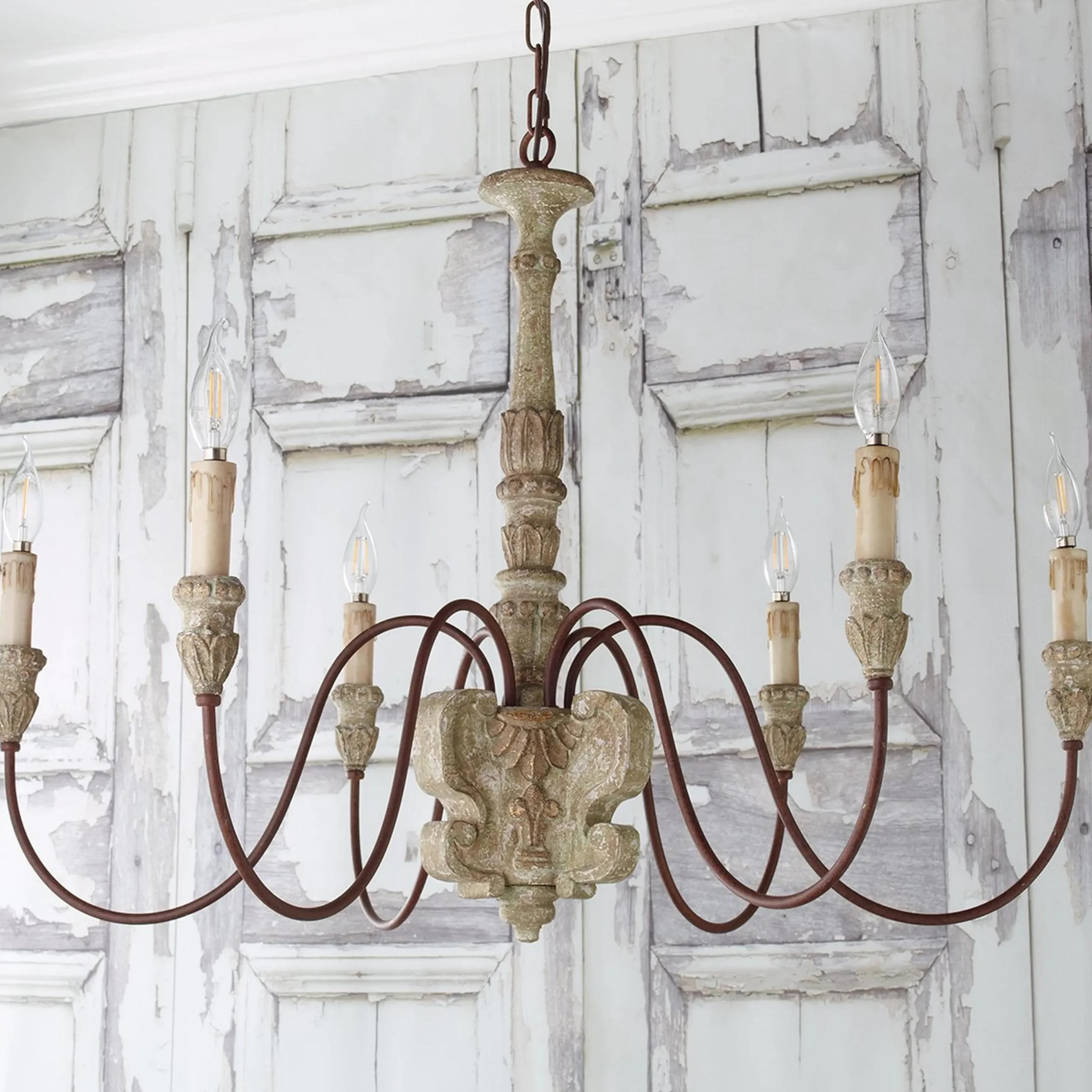 Aged Cottage Chic Chandelier
