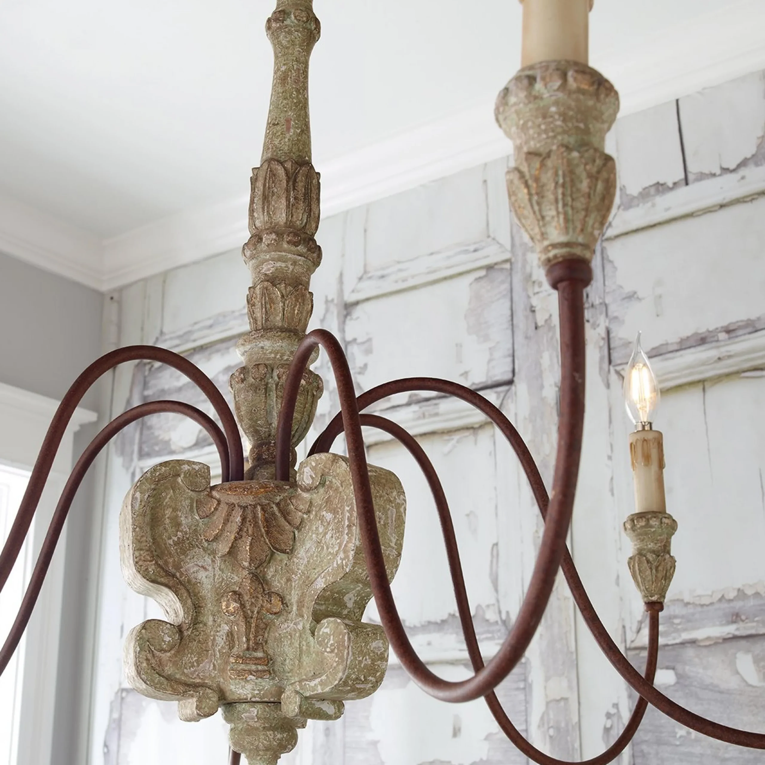 Aged Cottage Chic Chandelier