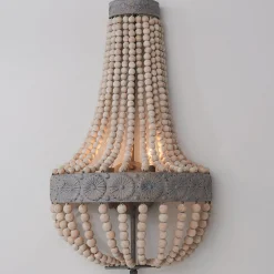 Aged Wood Beaded Sconce