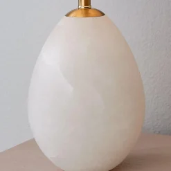 Alabaster Egg Table Lamp