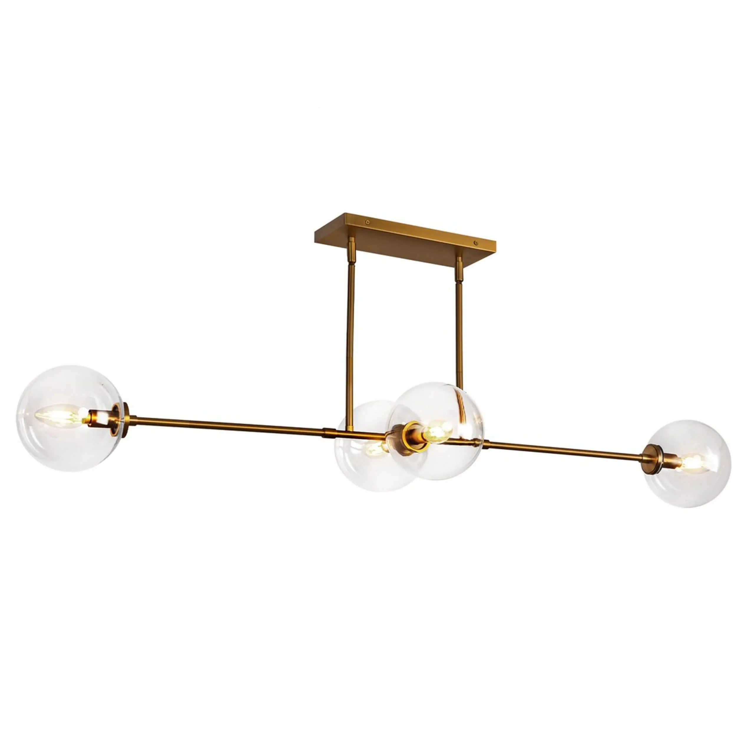Algonac Spheres Island Chandelier - Clear
