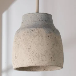 Antiqued Gray and Blue Cement Pendant - Large