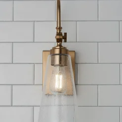 Arched Neck Tapered Glass Wall Light