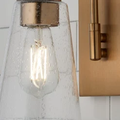 Arched Neck Tapered Glass Wall Light
