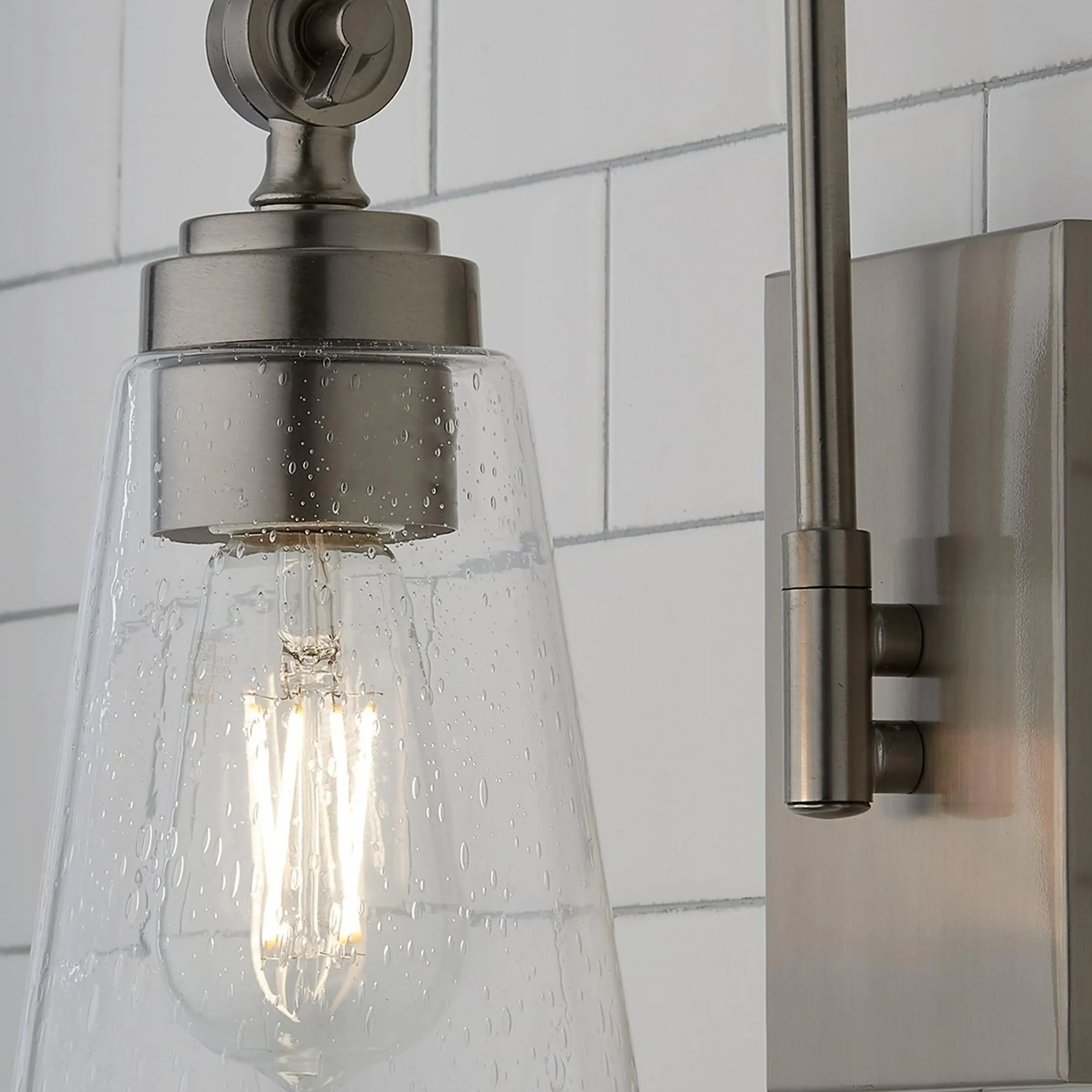 Arched Neck Tapered Glass Wall Light