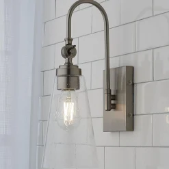 Arched Neck Tapered Glass Wall Light