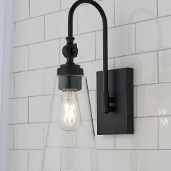 Arched Neck Tapered Glass Wall Light