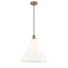 Arthur Cone Pendant - Large - White Glass