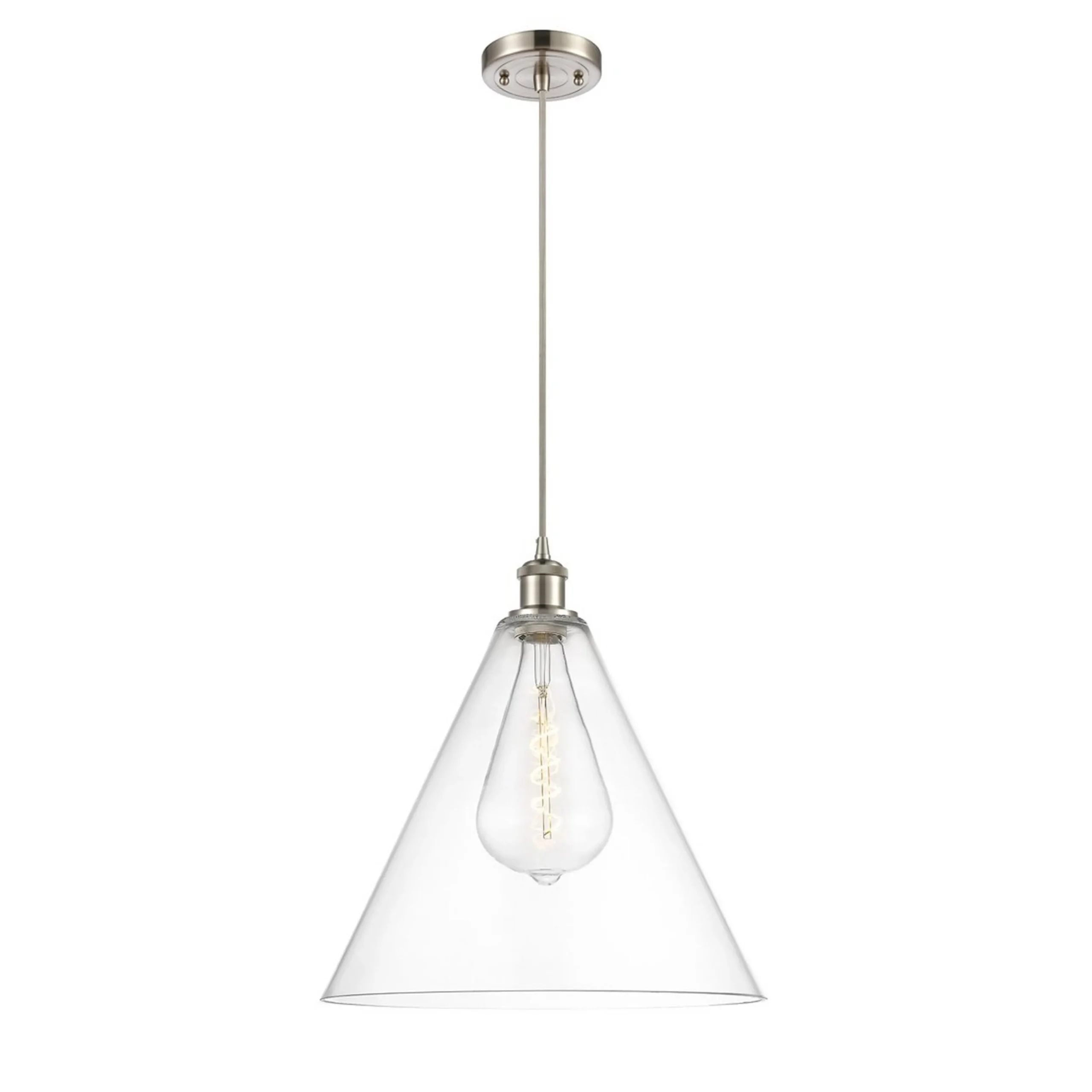 Arthur Cone Pendant - Large - Clear Glass