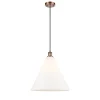 Arthur Cone Pendant - Large - White Glass