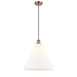 Arthur Cone Pendant - Large - White Glass