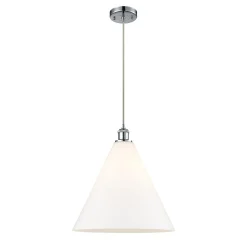 Arthur Cone Pendant - Large - White Glass