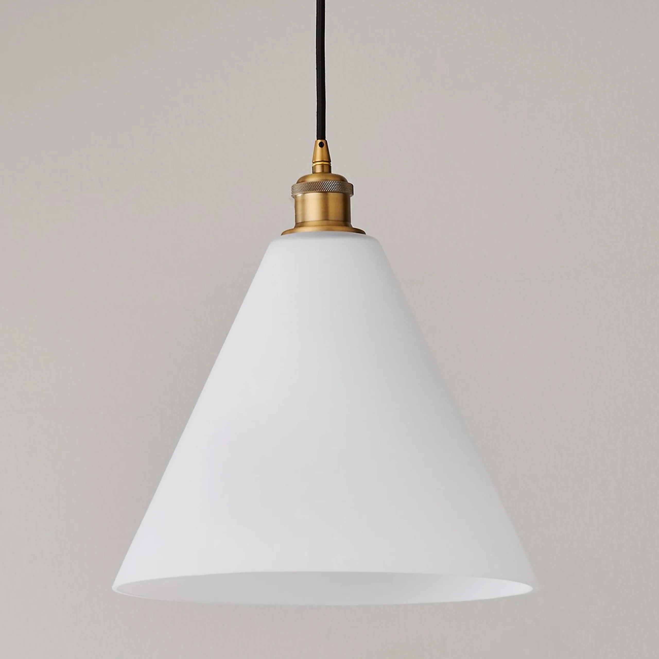 Arthur Cone Pendant - Small - White Glass