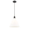Arthur Cone Pendant - Small - White Glass