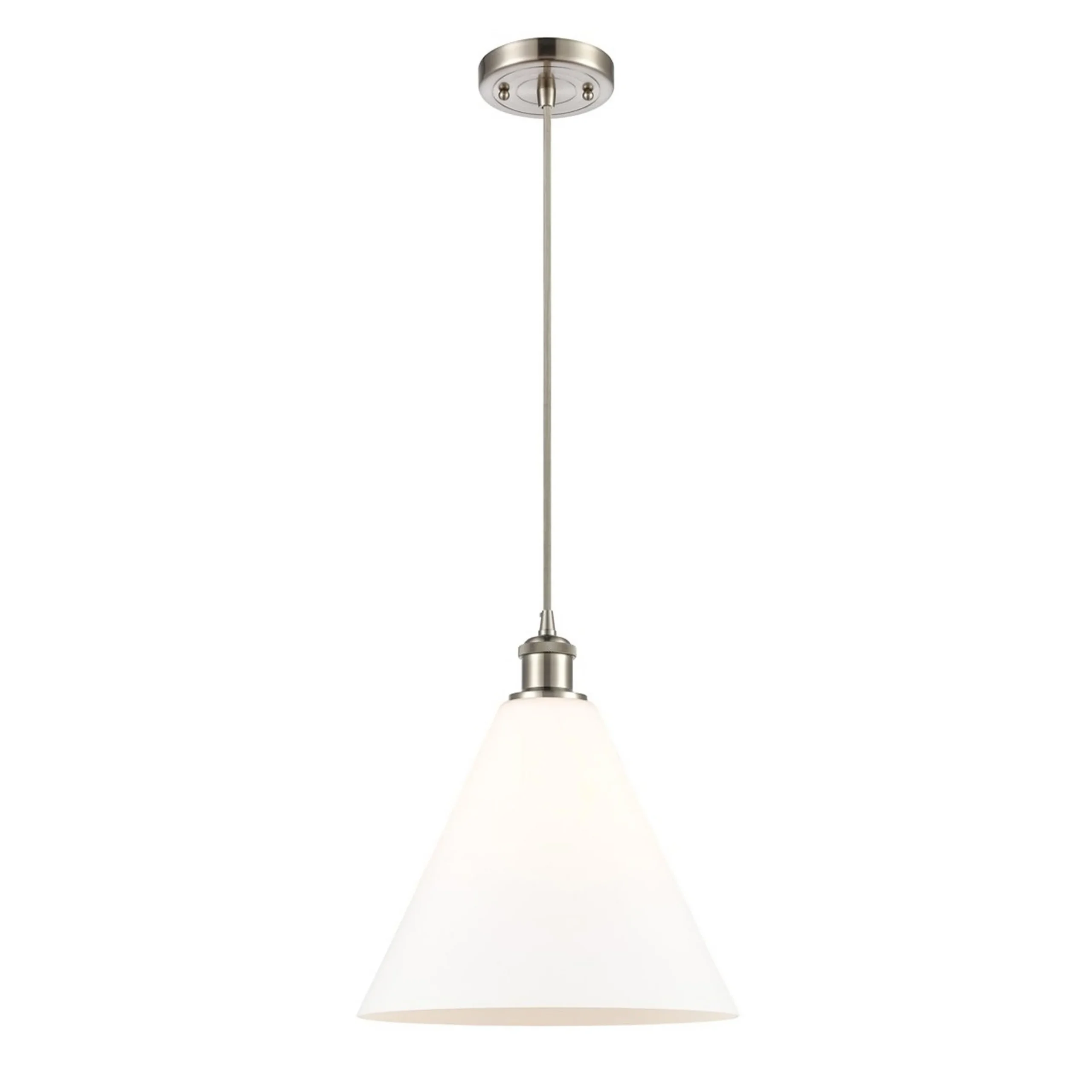 Arthur Cone Pendant - Small - White Glass