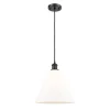 Arthur Cone Pendant - Small - White Glass