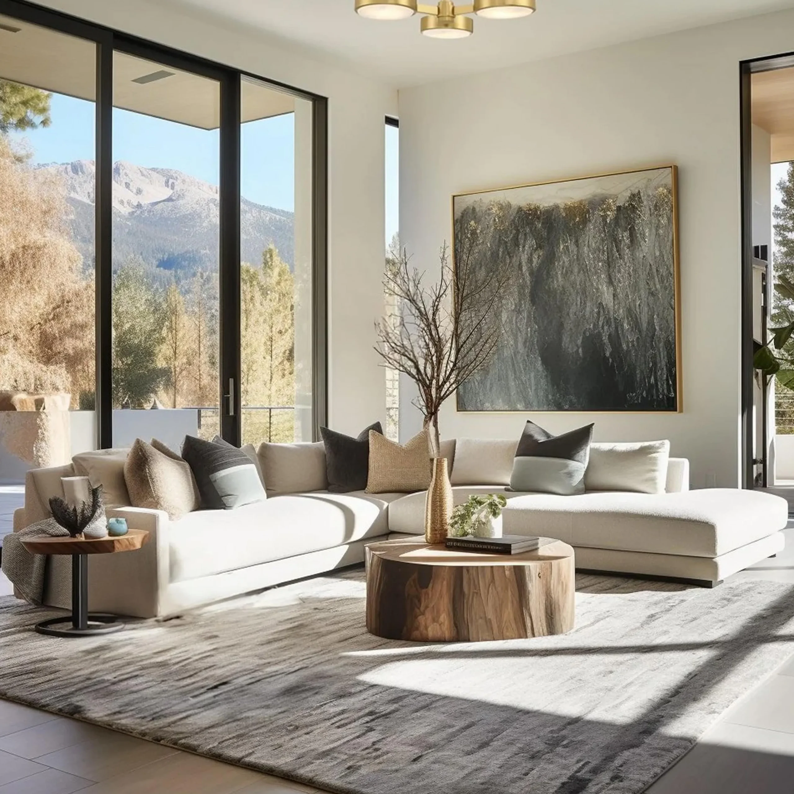 Asterism Stone Semi-Flush Ceiling Light