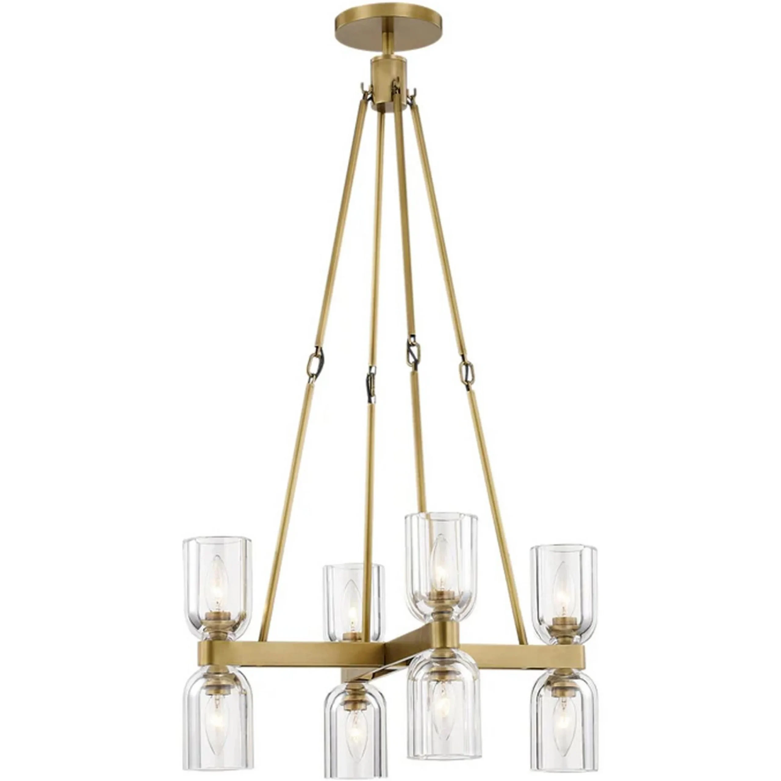Aurind Cross Chandelier - 8 Light - Crystal