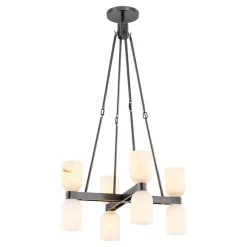 Aurind Cross Chandelier - 8 Light - Alabaster