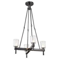Aurind Cross Chandelier - 4 Light - Crystal