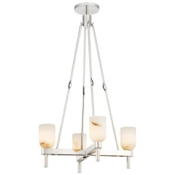 Aurind Cross Chandelier - 4 Light - Alabaster