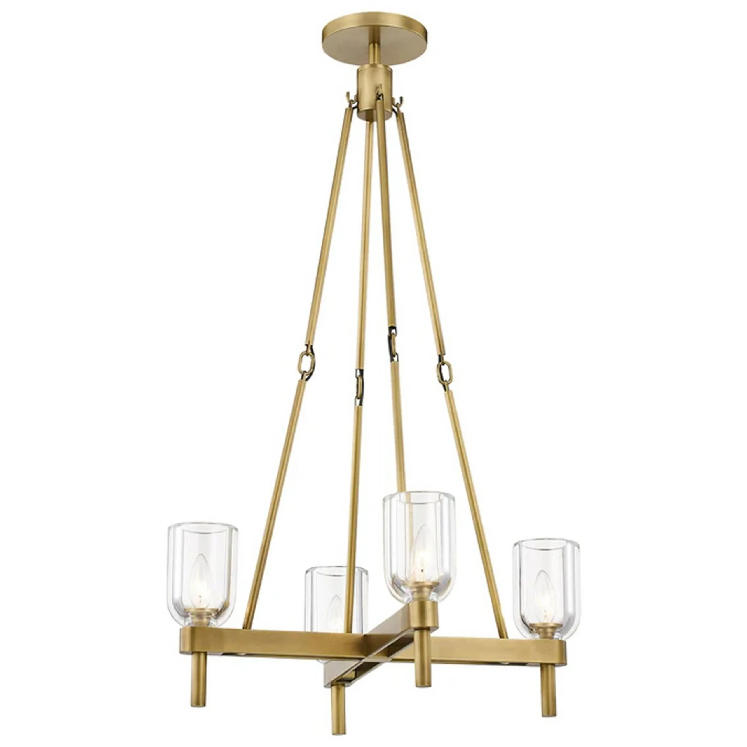 Aurind Cross Chandelier - 4 Light - Crystal