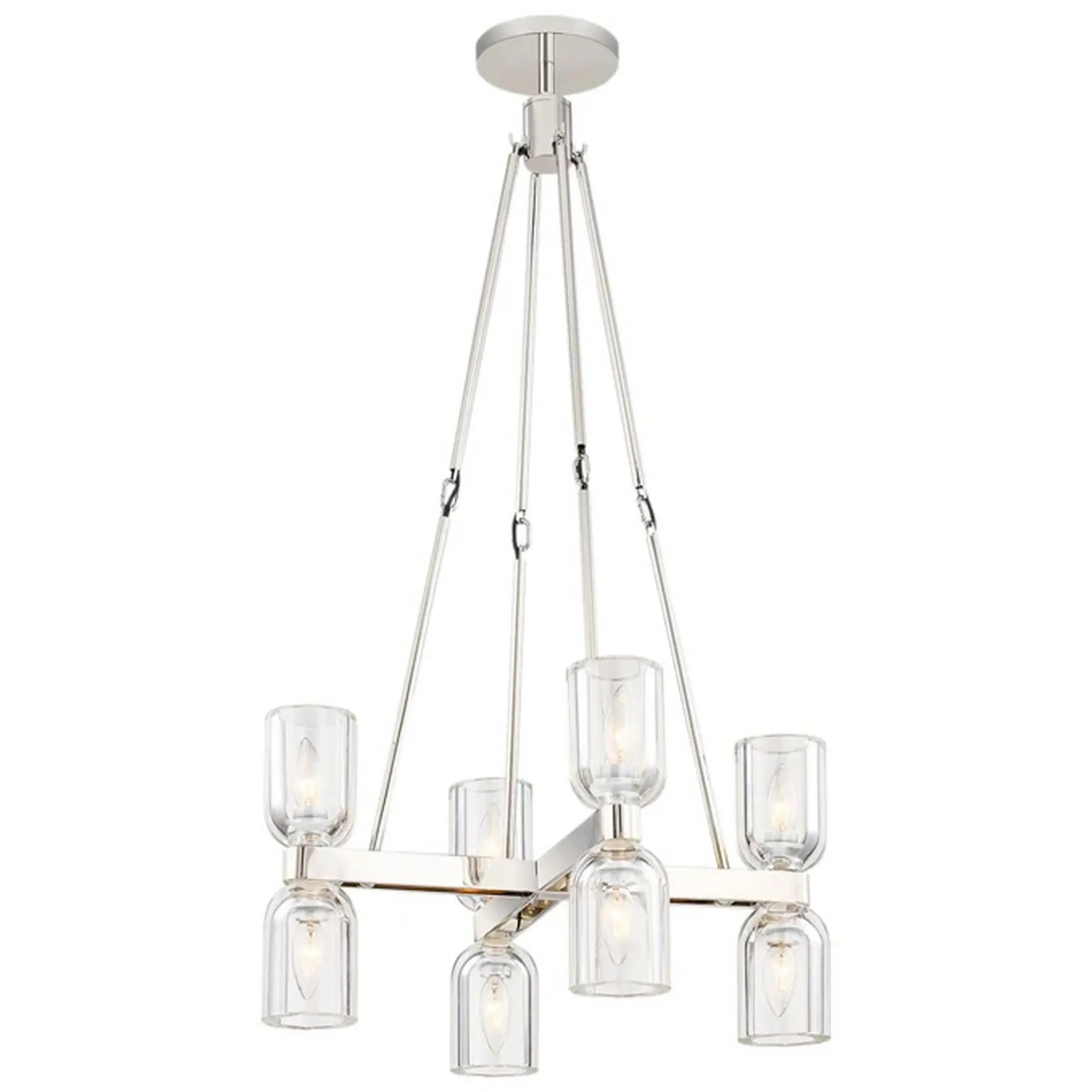 Aurind Cross Chandelier - 8 Light - Crystal