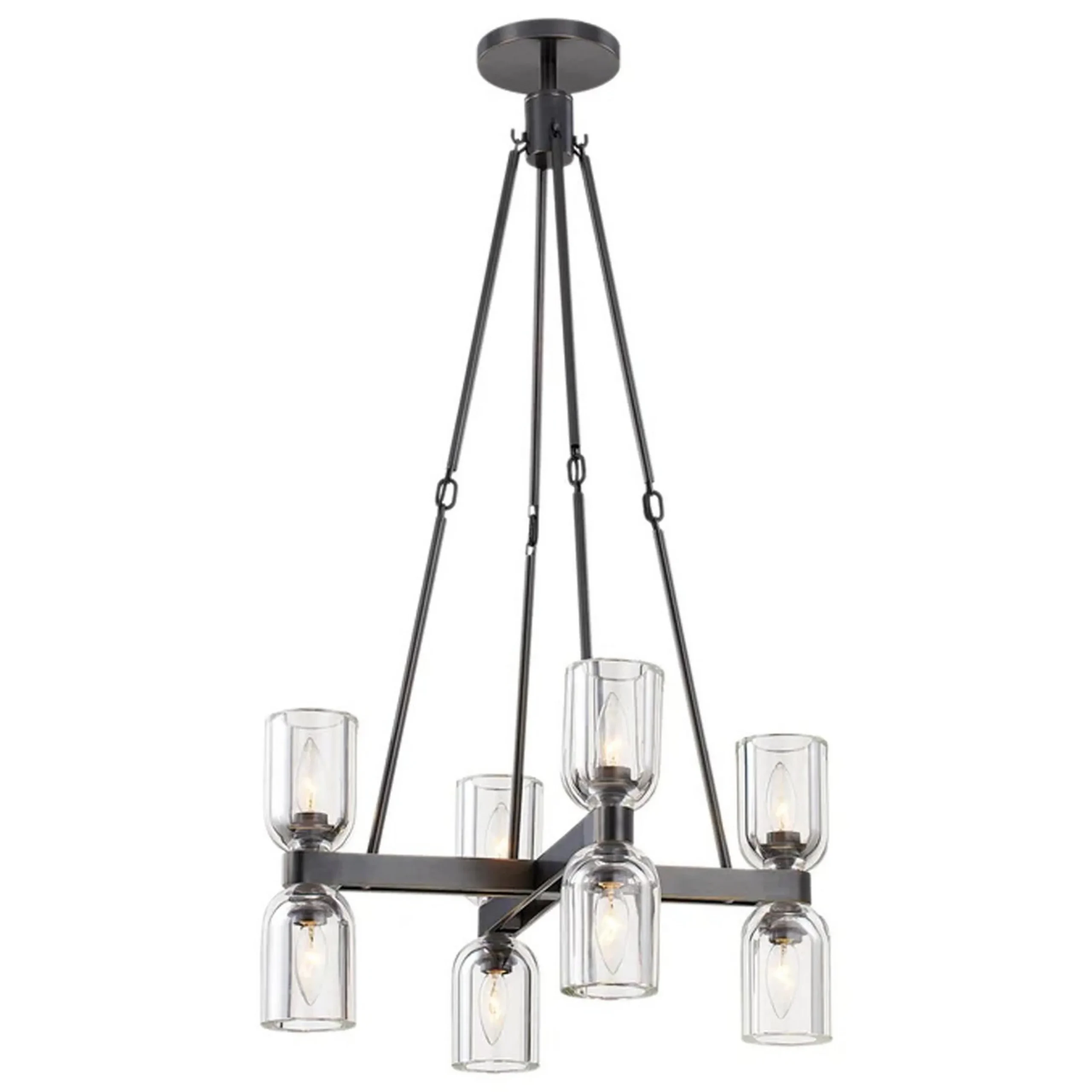 Aurind Cross Chandelier - 8 Light - Crystal