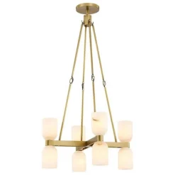 Aurind Cross Chandelier - 8 Light - Alabaster