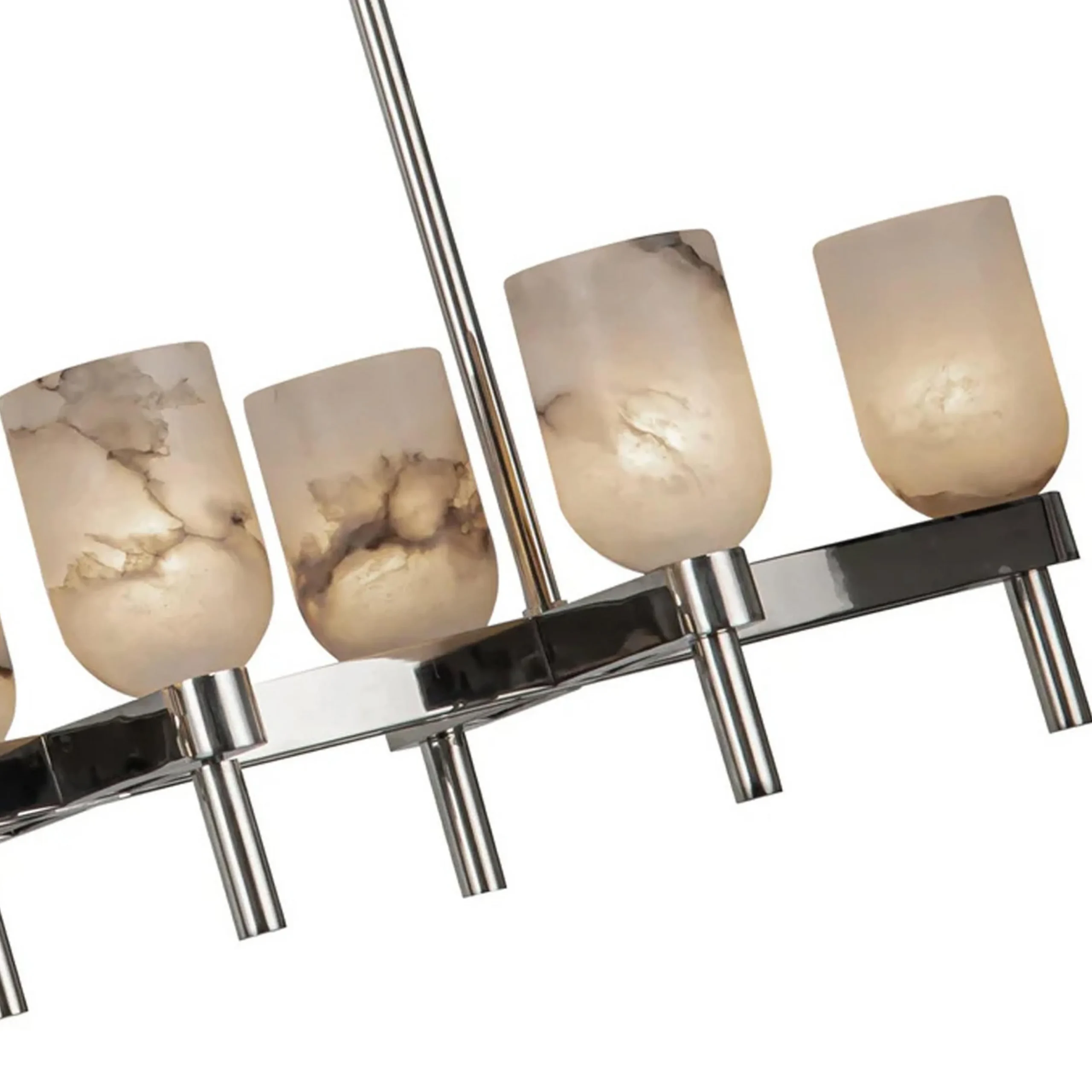 Aurind Linear Island Chandelier - Alabaster